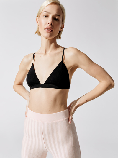 Jonathan Simkhai Standard Mimi Matte Jersey Triangle Bralette In Black