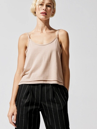 The Range Narrow Split Jersey Double Cami - Saddle - Size Xs In Neutrals