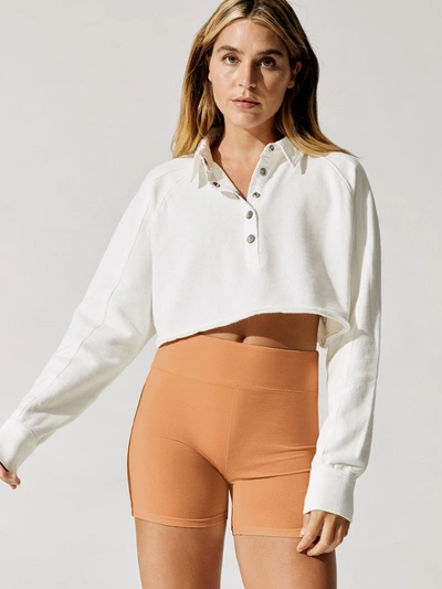 Fp Movement By Free People Playoff Cropped Pullover - Ivory - Size Xs In Neutrals