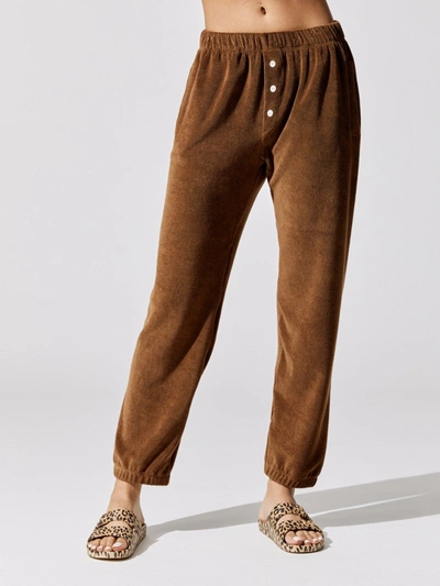 Donni Terry Henley Sweatpant - Chocolate - Size Xs In Brown