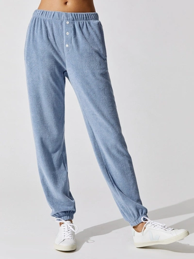 Donni Terry Henley Sweatpant - Denim - Size Xs In Blue