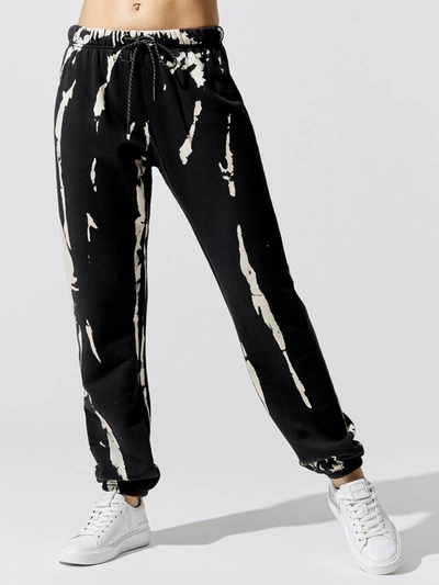 Pam & Gela Bleach Tie Dye Gym Sweatpant - Black/cream - Size Xs