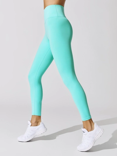 Carbon38 High Rise 7/8 Legging In Diamond Compression - Bright Turquoise - Size Xs