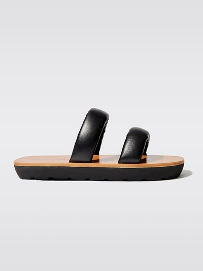 Proenza Schouler Mono Puffy Slides - Black & Siena/black - Size 36