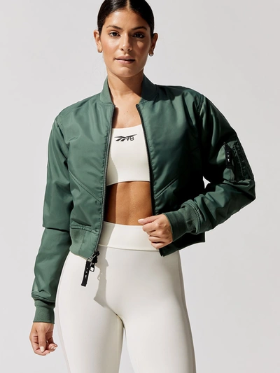 Victoria Beckham Rbk Vb Bomber Jacket - Chalk Green - Size Xs