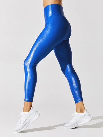 Carbon38 High Rise 7 8 Legging In Crocodile Takara Shine Lapis crocodile takara