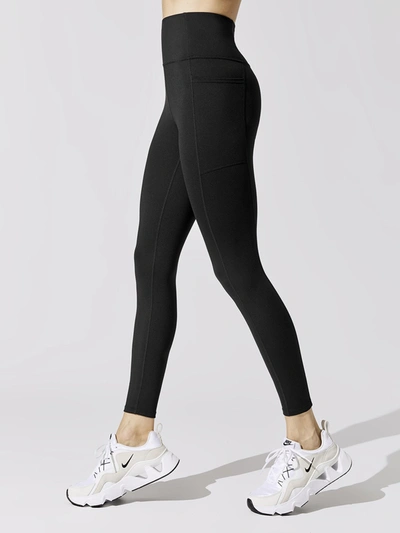 Carbon38 High Rise Full-length Legging With Pockets In Cloud Compression - Black - Size Xxs