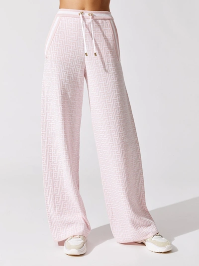 Balmain Cotton Sweatpants In Blanc Rose P Le