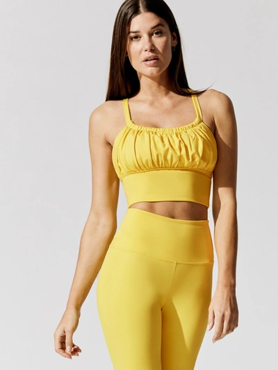 Carbon38 Ruched T-back Tank - Lemon - Size S In Yellow