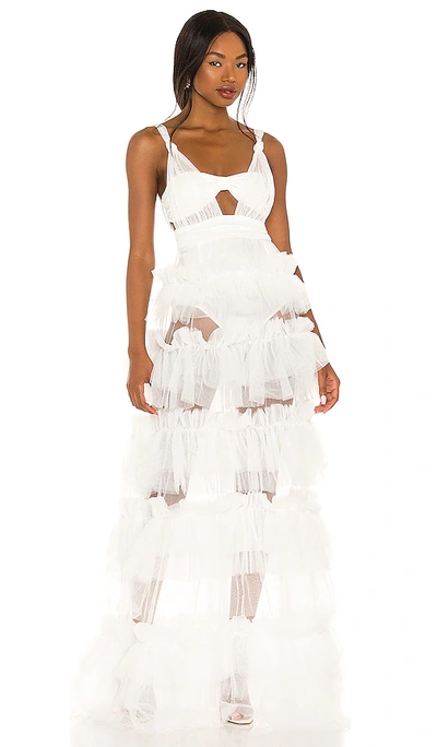 For Love & Lemons X Revolve Tiered Gown In Ivory