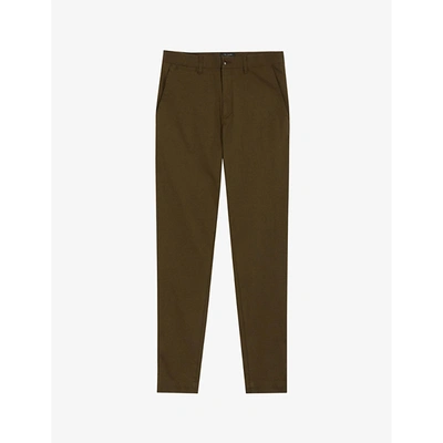 Ted Baker Genbee Camburn Cotton Blend Relaxed Chino Trousers In Green