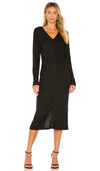 Rag & Bone The Bias Rib Knit Long Sleeve V-neck Top In Black