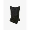 Acne Studios Womens Black Tiam Cowl-neck Satin Top 10