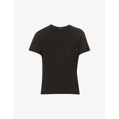Paige Cash Crewneck Cotton-blend T-shirt In Black