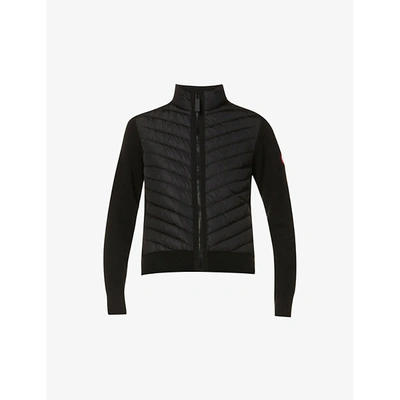 Canada Goose Womens Black - Noir Hybridge Padded Shell-down And Wool Jacket In Black