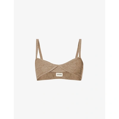 Khaite Womens Husk Eda Cashmere Bralette Top Xs In Husk