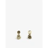 GUCCI WOMENS GOLD INTERLOCKING GG GLASS PEARL AND GOLD-TONED METAL EARRINGS