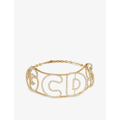 Gcds Womens White 01 Heart-embellished Brass Choker