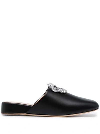 Rupert Sanderson Bulolo Slippers In Schwarz