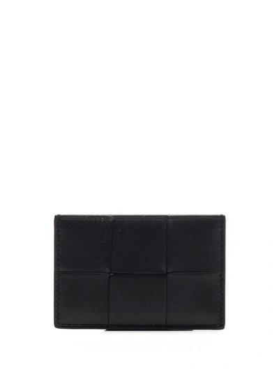 Bottega Veneta Woven Card Holder In Black