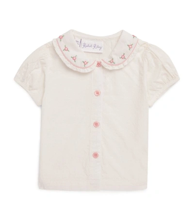 Rachel Riley Babies' Cotton Embroidered Blouse (6-24 Months) In White