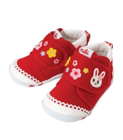Miki House Embroidered Floral Shoes In Red
