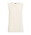 Joseph Round-neck Boxy-fit Silk-crepe Blouse In Ivory