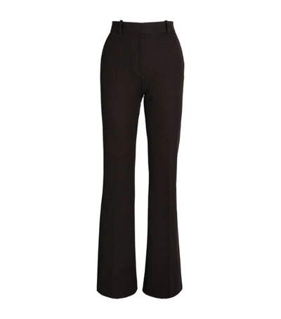 Joseph Tafira Flared Mid-rise Stretch-woven Trousers In Dark Grey