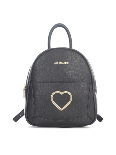 Love Moschino Grained Pu Backpack In Black