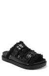 Aerosoles Olivia Faux Shearling Lined Sandal In Black