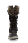 Sorel Joan Of Arctic Faux Fur-trimmed Waterproof Suede And Rubber Boots In Black/ Quarry
