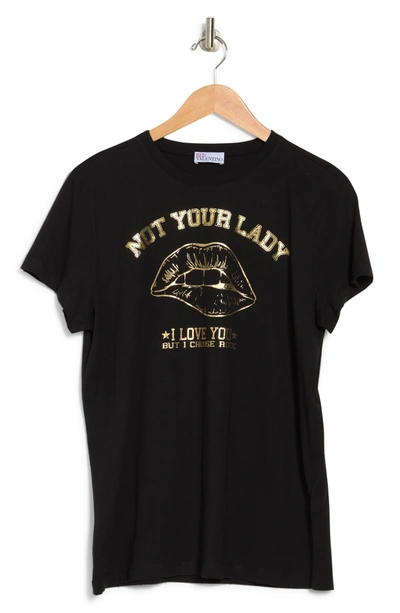 RED VALENTINO I LOVE YOU BUT I CHOOSE ROCK T-SHIRT 