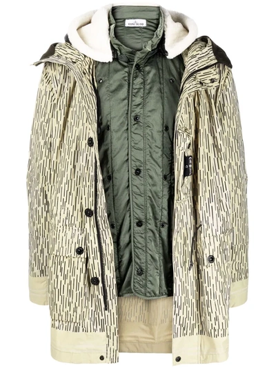 Stone Island Detachable Jacket Hooded Parka Coat In 中性色