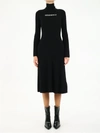 OFF-WHITE BLACK KNIT DRESS WITH LOGO