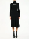 Off-white Black Knit Dress With Logo In Black