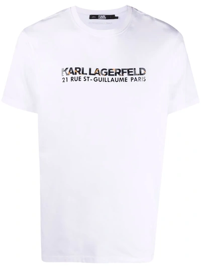 Karl Lagerfeld Logo-print Short-sleeve T-shirt In White