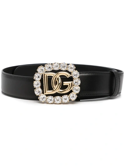 Dolce & Gabbana Logo-plaque Belt In Black