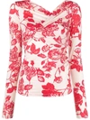 Msgm Floral-print Top In Rosa