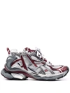 Balenciaga Runner Logo-detailed Rubber-trimmed Mesh Sneakers In Grau