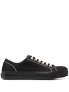 Maison Margiela 10mm Tabi Rubberized Canvas Sneakers In Black