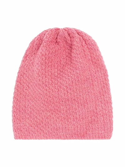 Little Bear Babies' Chunky-knit Virgin Wool Beanie In Pink