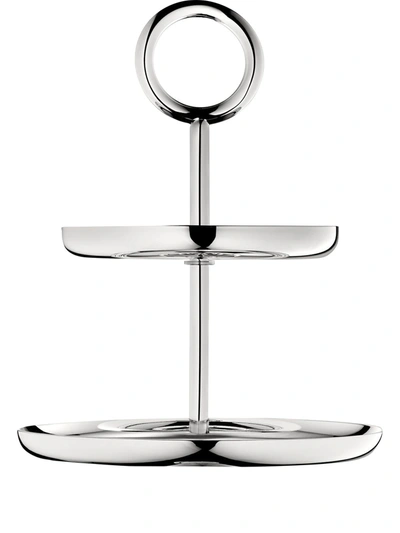 Christofle Vertigo 2-tier Silver-plated Pastry Stand