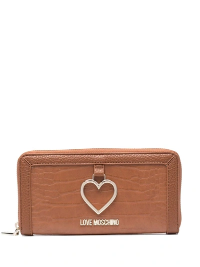 Love Moschino 心形吊饰钱包 In Brown