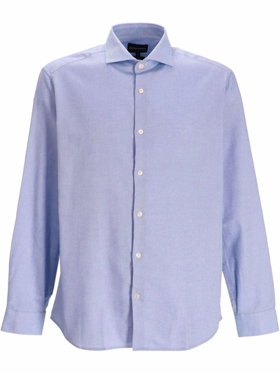 Emporio Armani Classic Button-up Shirt In Blue