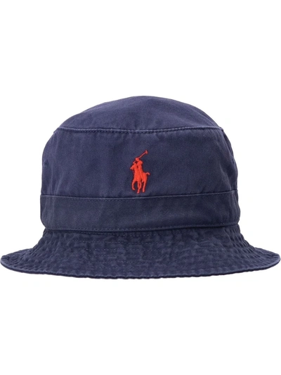 Polo Ralph Lauren Loft Logo-embroidered Twill Bucket Hat In Blue