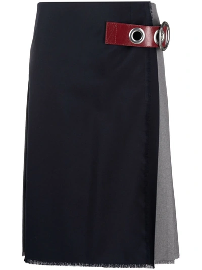 Marni Buckle-detail Pleated Skirt In Multi