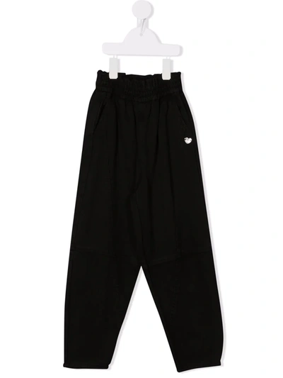 Monnalisa Kids' Patch-detail Track Trousers In Black