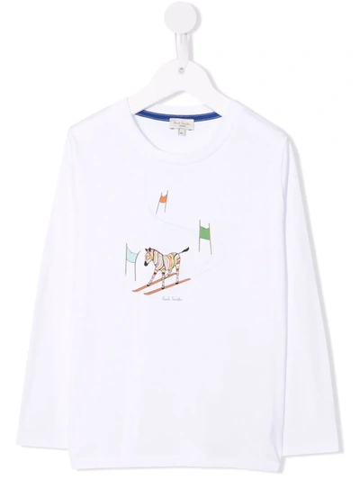 Paul Smith Junior Kids' Cartoon-print Sweatshirt In White