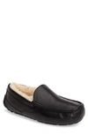 Ugg Men's Ascot Moccasin Slippers In Black Leather