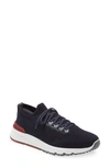 Brunello Cucinelli Lace-up Mesh Sneakers In Blue